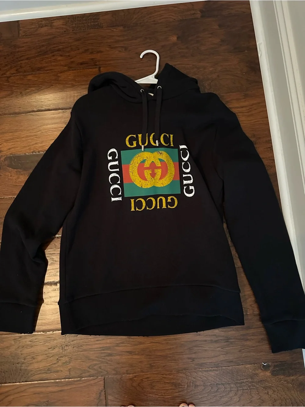 Gucci Printed Logo Black hoodie  Sweatshirt